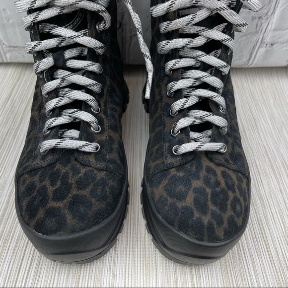 𝅺p448 Denise Animal Print Platform Sneaker Booties In Leopard Size 38 - Picture 6 of 15